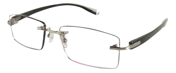 R58025 Gun Rimless Eyeglasses