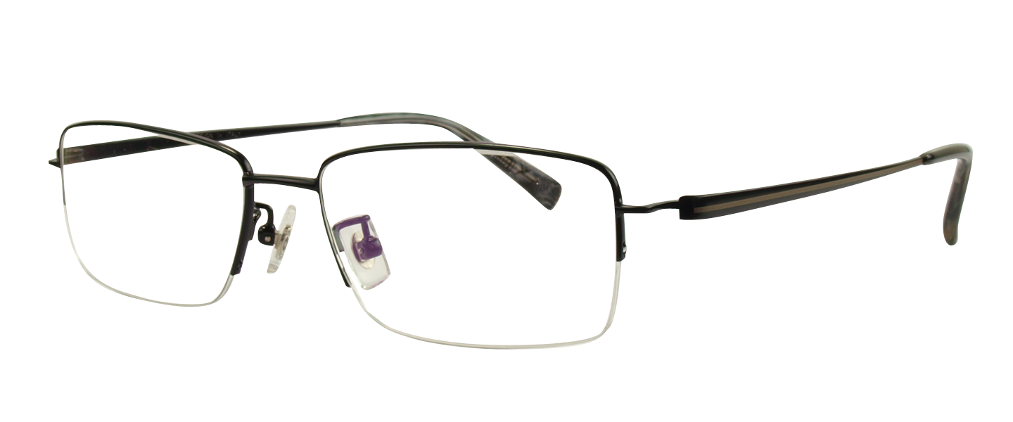 T6762 Black Semi Rimless Eyeglasses