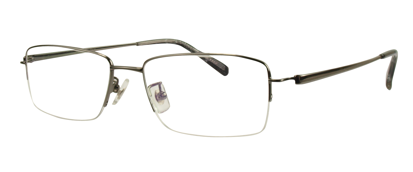 T6762 Gun Semi Rimless Glasses