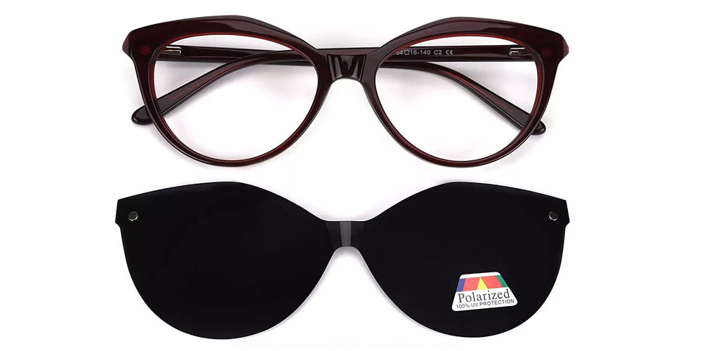 A5109 Polarized Clip-On Sunglasses Brown