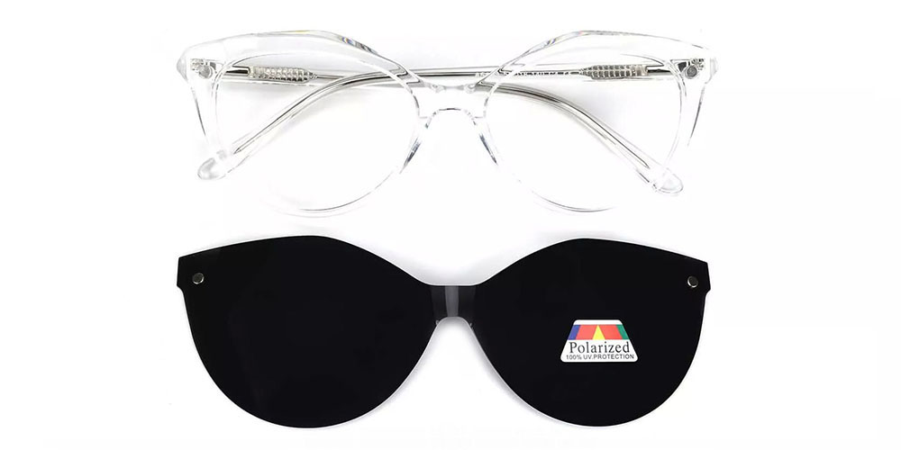 A5109 Polarized Clip-On Sunglasses Clear