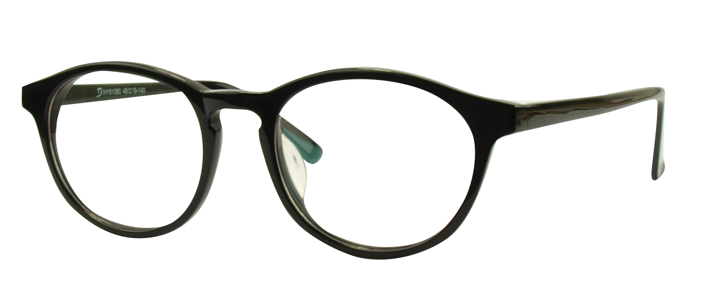 HY81080 Black Plastic Eyeglasses